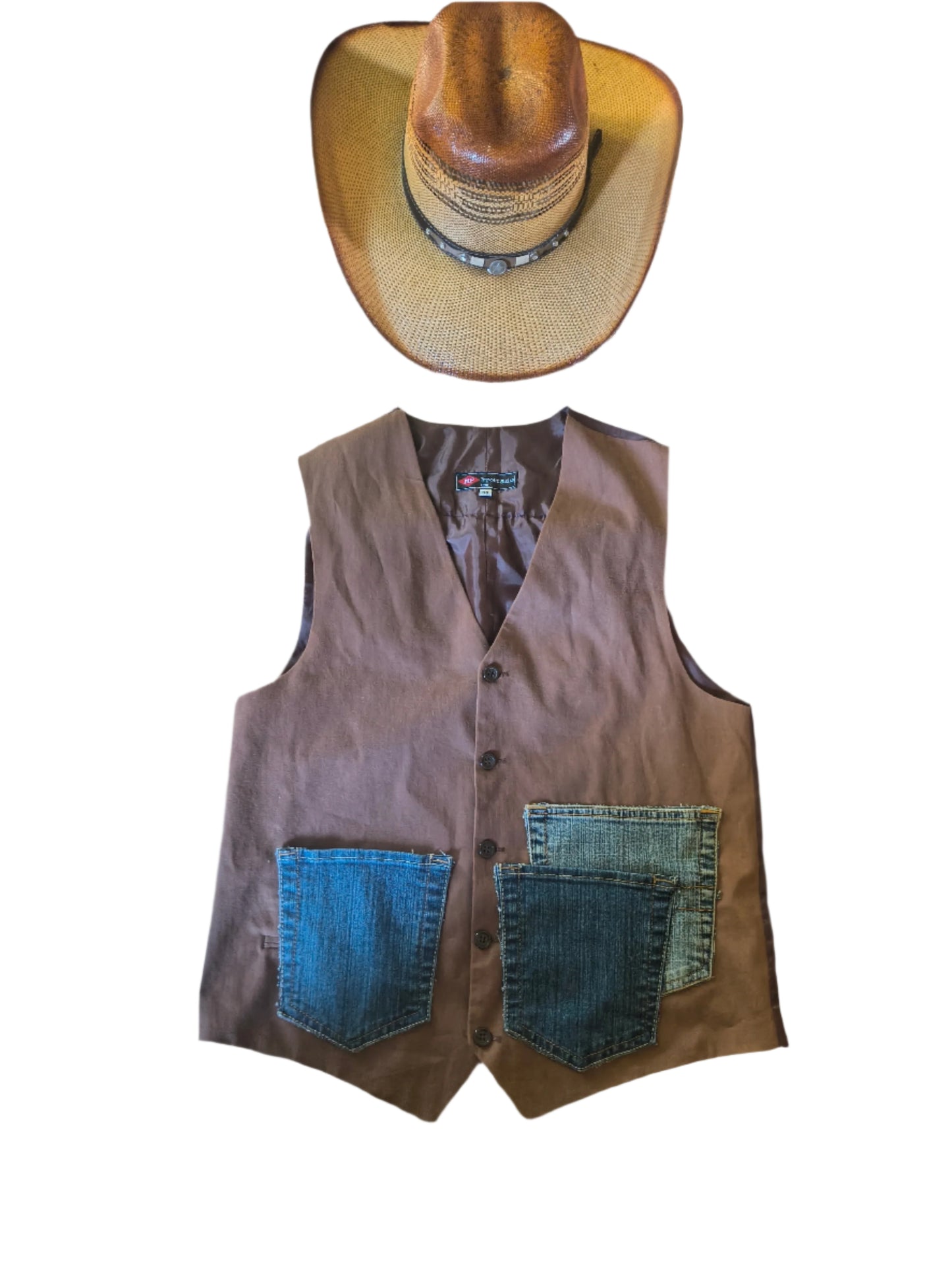 BROWN MEN COWBOY VEST