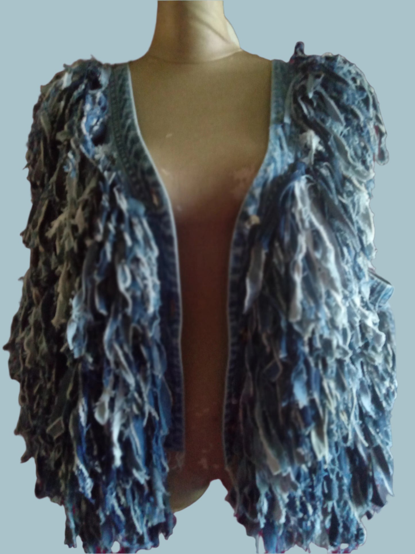 DENIM SHAGGY VEST